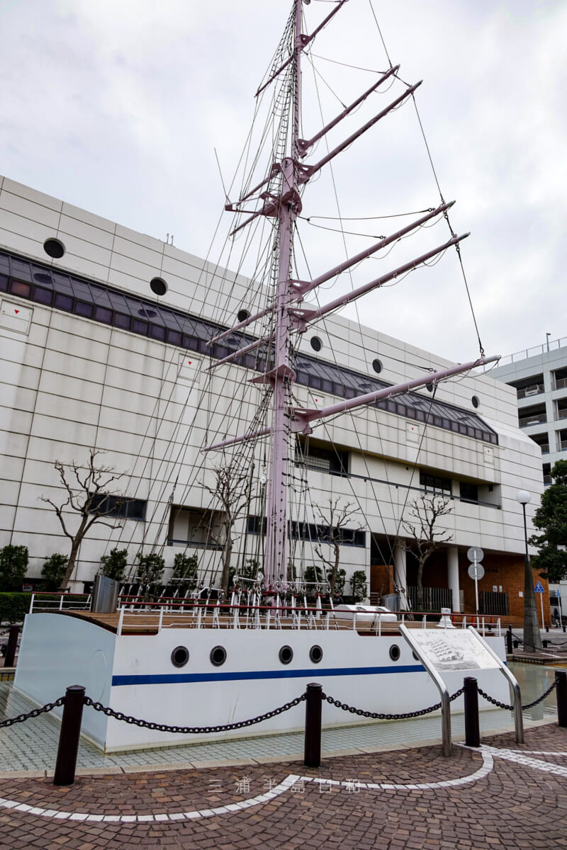 三笠公園・帆船「日本丸」のモニュメント（撮影日：2015.03.06）