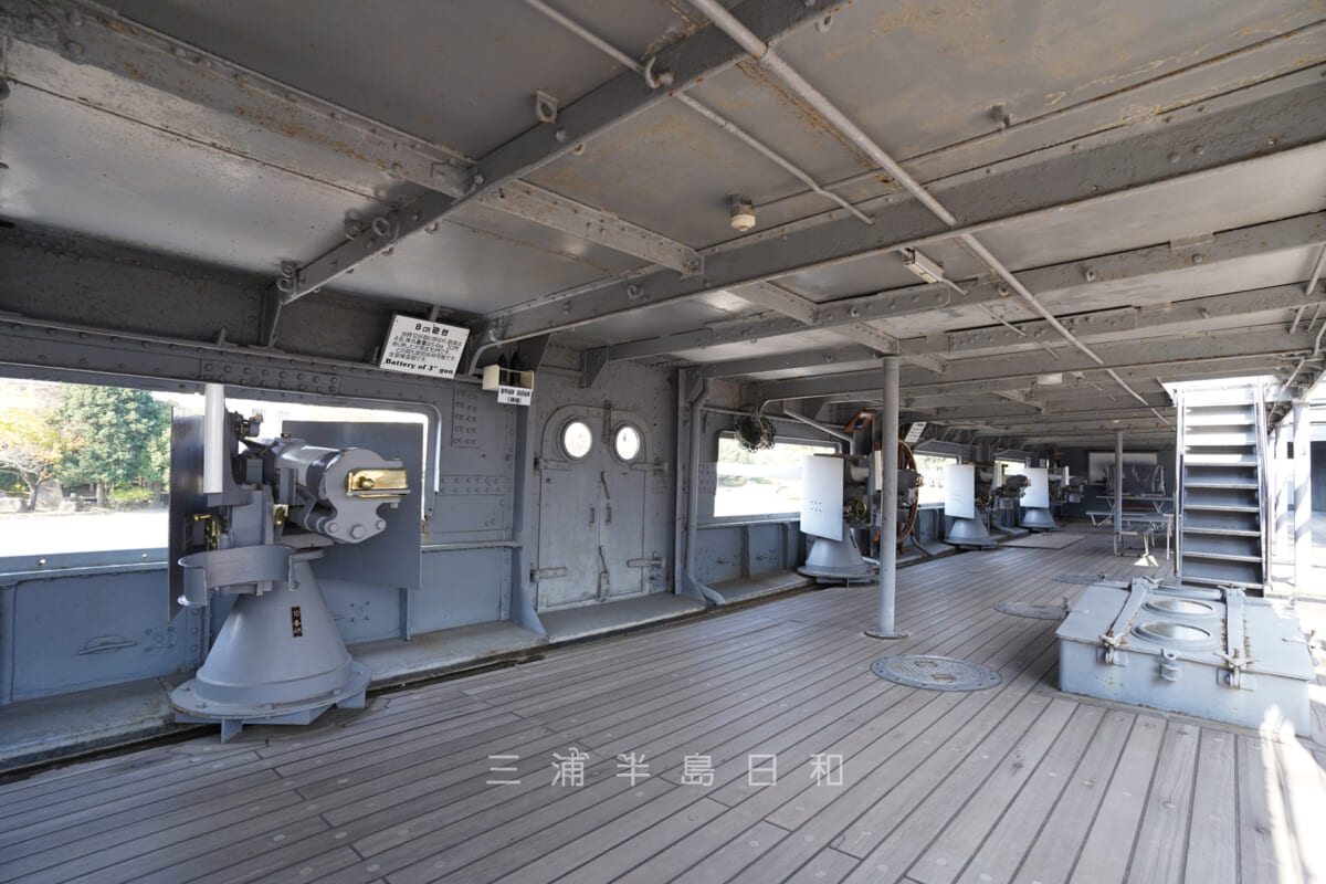 記念艦三笠・8センチ砲台(撮影日:2020.11.17)