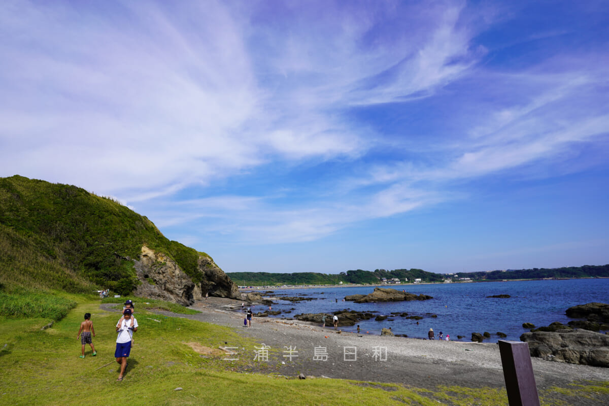 長井海の手公園ソレイユの丘の下の海岸（撮影日：2020.08.13）