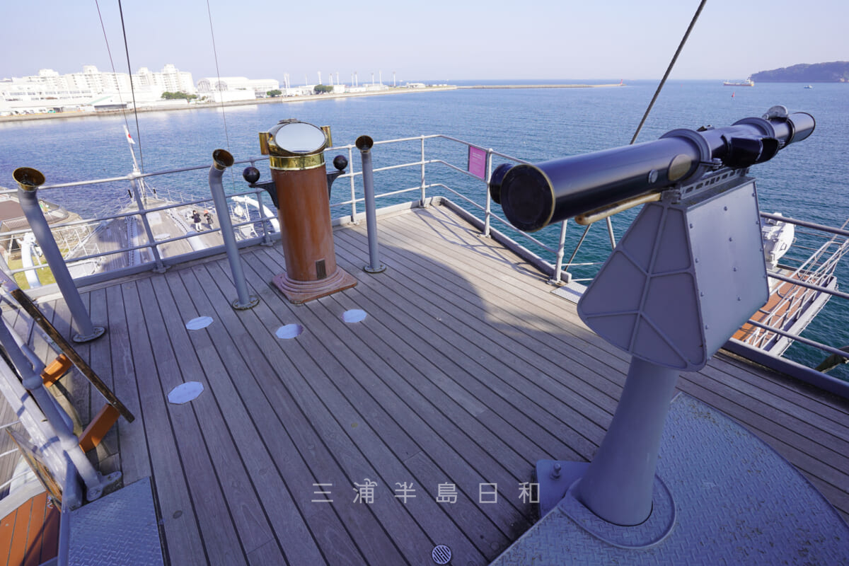 記念艦三笠・測距儀などがある東郷司令長官が指揮した最上艦橋（撮影日：2020.11.17）
