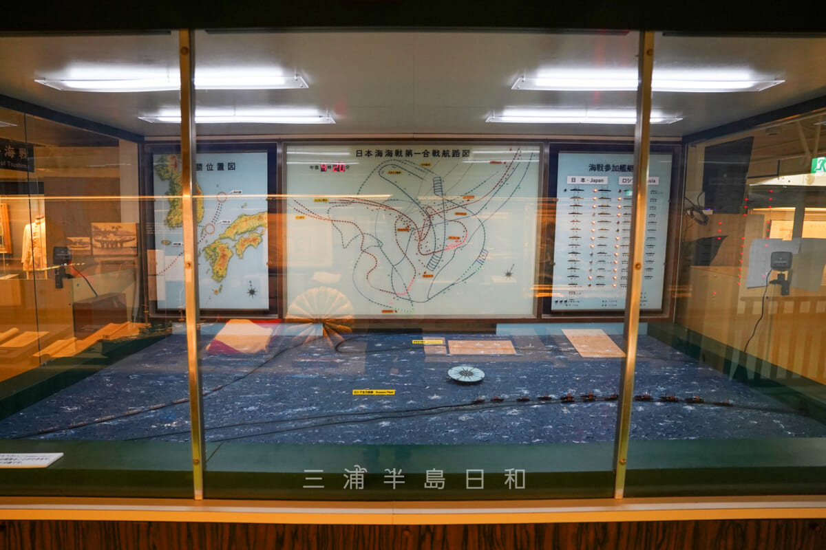 記念艦三笠・日本海海戦のパノラマ模型（撮影日：2020.11.17）