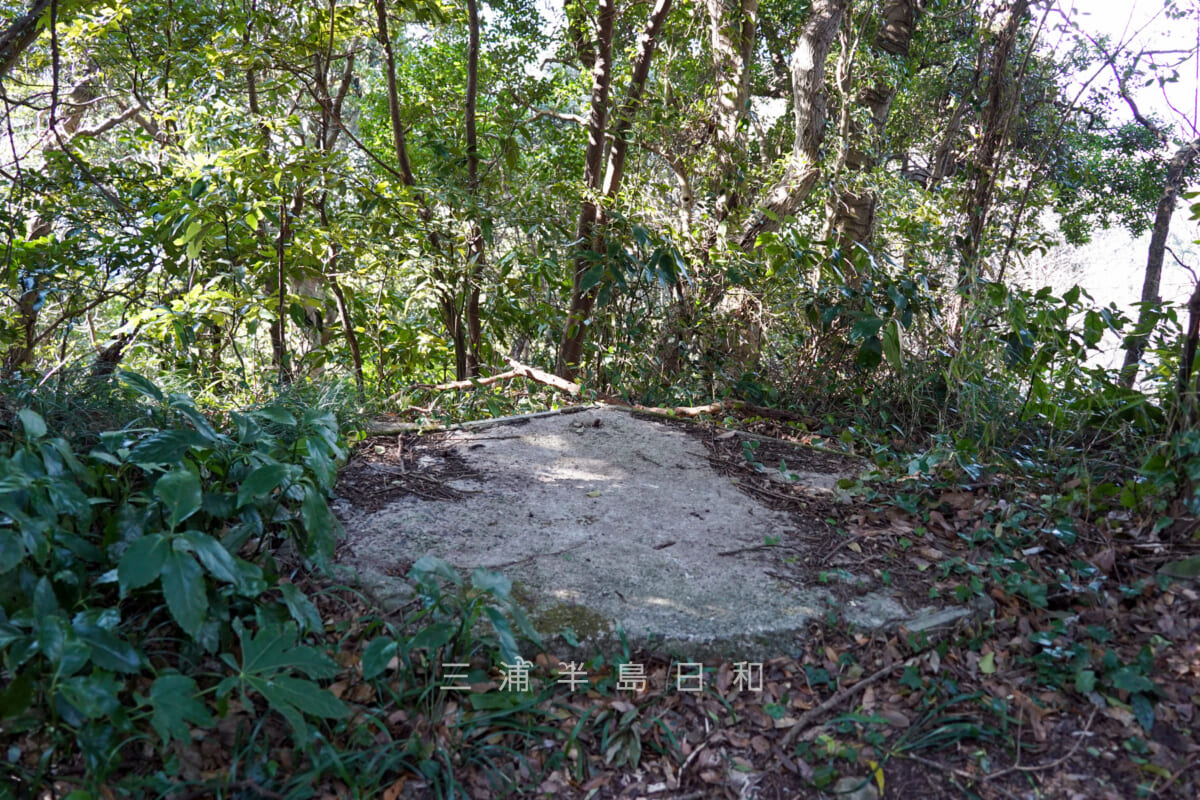 砲台山・武山防空砲台(武山高角砲台)の関連施設跡・何かの台座(撮影日:2021.01.21)