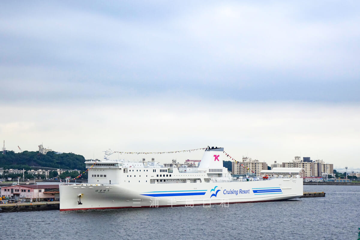 東京九州フェリー横須賀フェリーターミナル・横須賀新港に入港中の「はまゆう」(撮影日:2021.06.30)