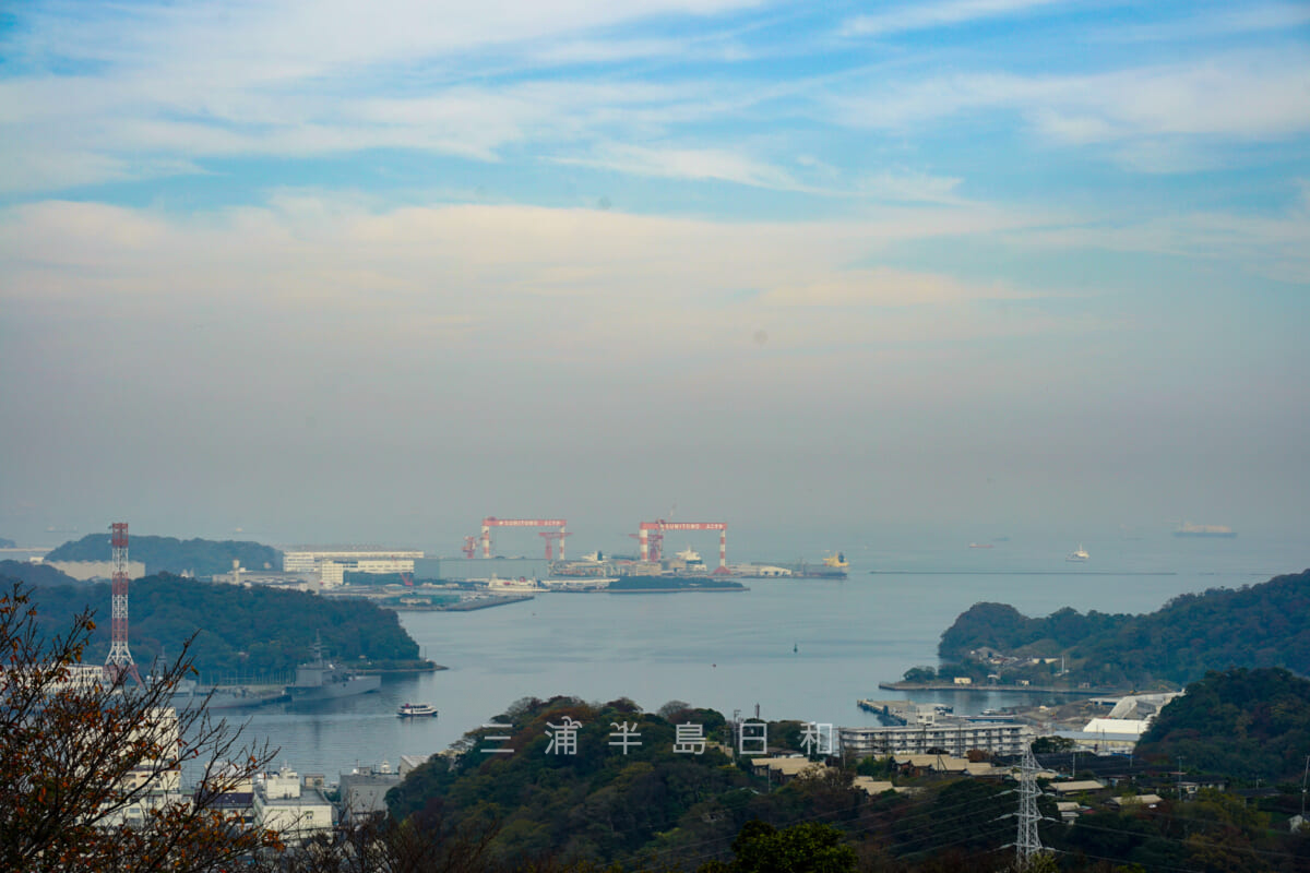 田浦梅の里・展望塔より横須賀港（長浦港）方面を望む（撮影日：2021.11.19）