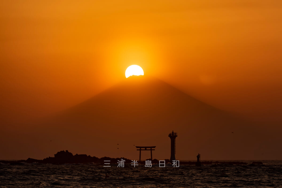 真名瀬海岸・春のダイヤモンド富士-1（撮影日：2022.04.09）