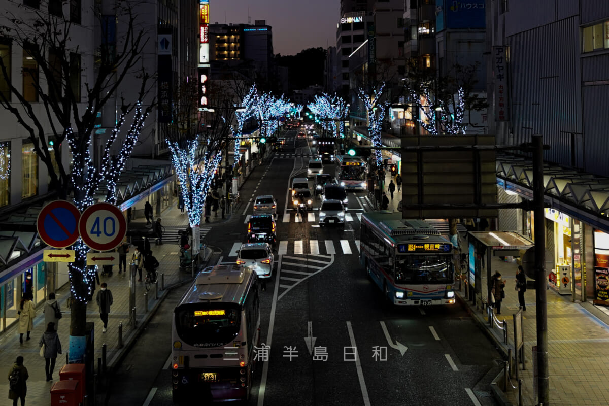 横須賀中央ウインターイルミネーション2022-2023・中央大通り（撮影日：2022.12.15）