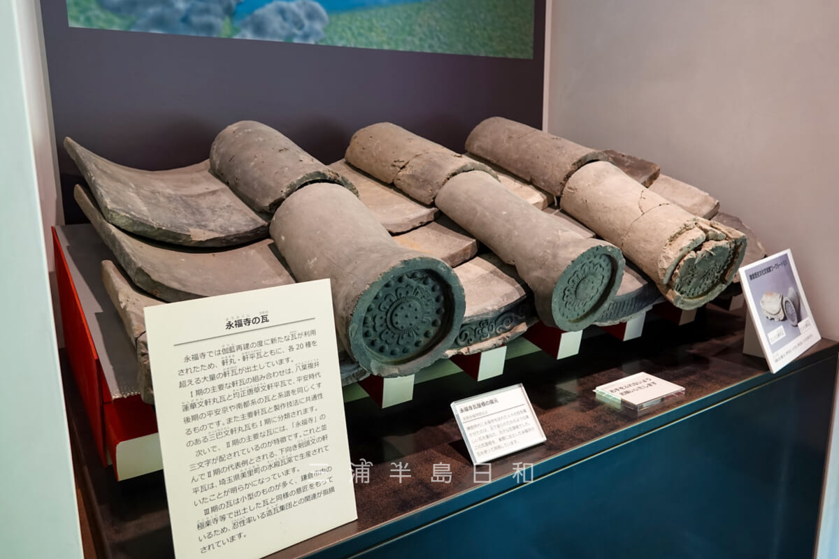 永福寺の瓦（鎌倉歴史文化交流館展示物）（撮影日：2023.03.09）