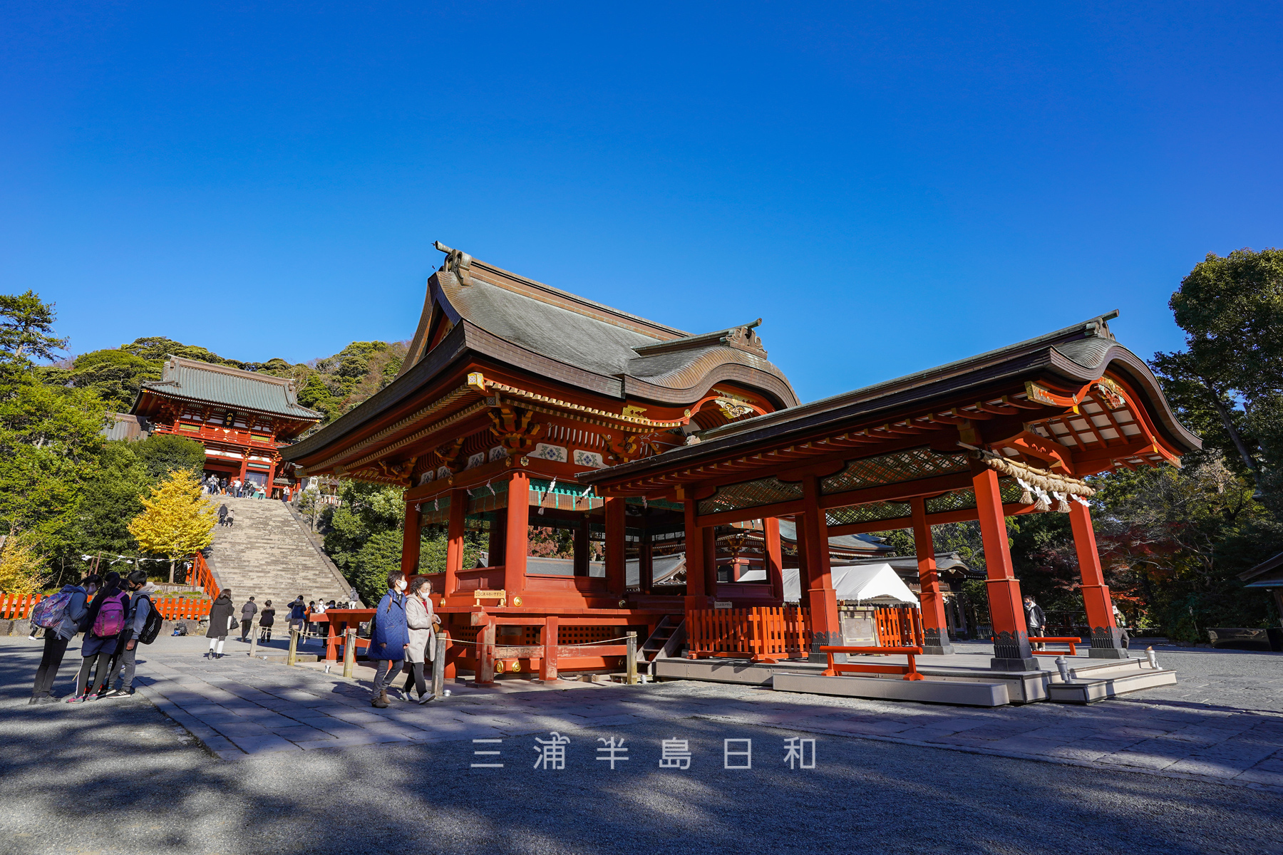 鶴岡八幡宮・本宮と舞殿（撮影日：2021.12.03）