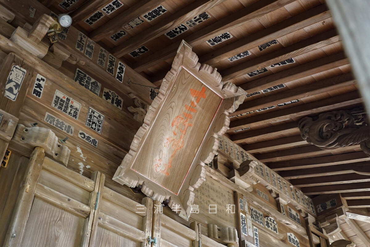 十二所神社（鎌倉）・本殿の扁額（撮影日：2023.05.31）
