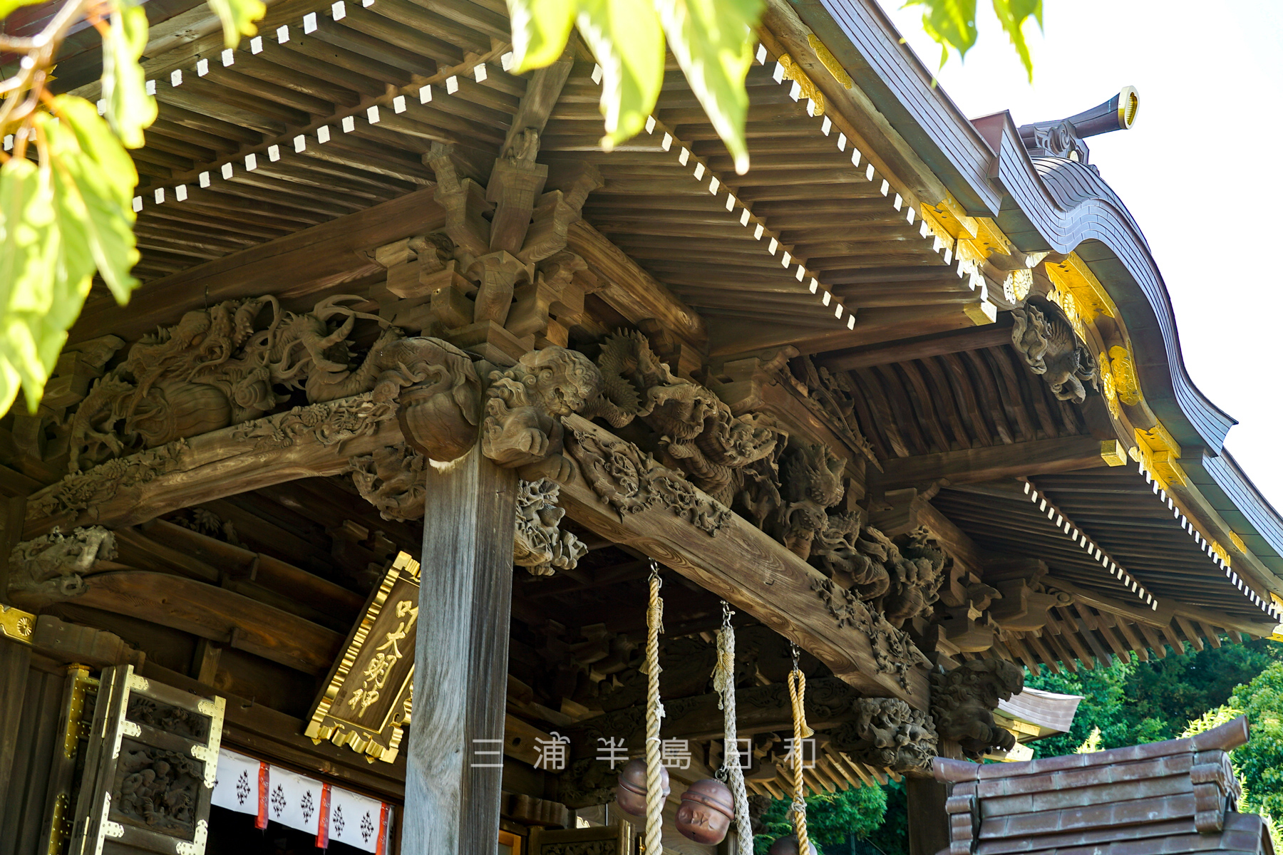 西叶神社・社殿の彫刻（撮影日：2023.07.12）