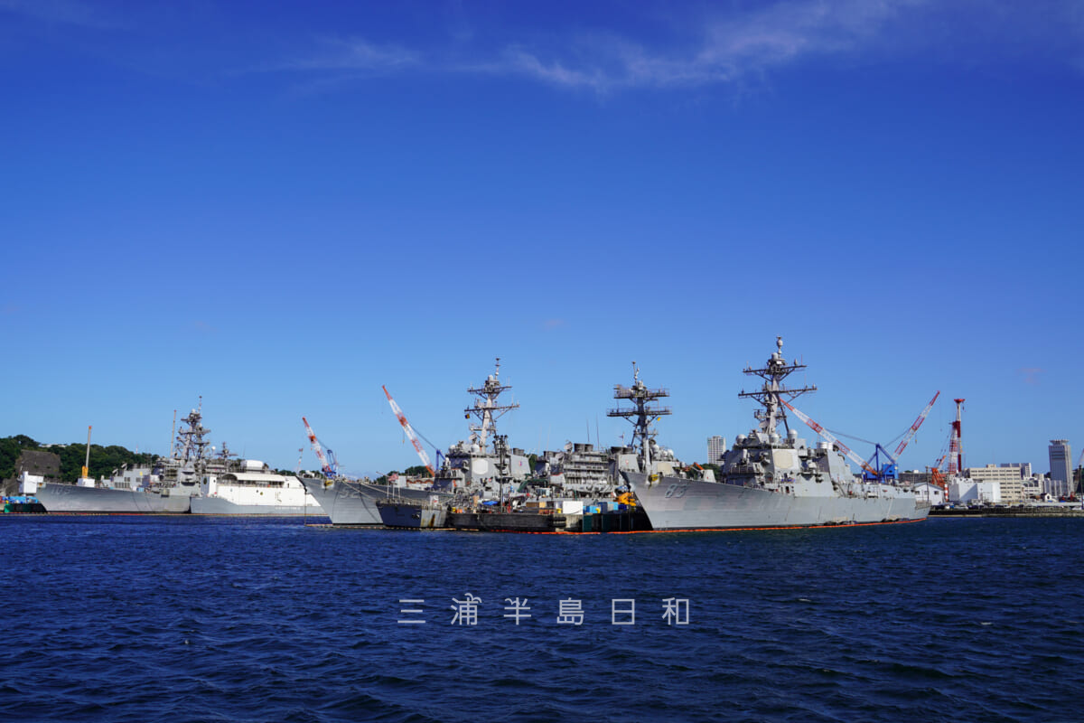 横須賀本港に停泊する米海軍第7艦隊の艦艇（撮影日：2022.08.10）