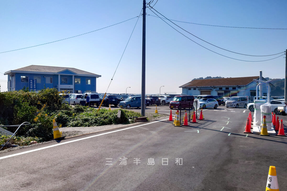 間口漁港江奈地区駐車場・整備中の様子（撮影日：2023.11.03）