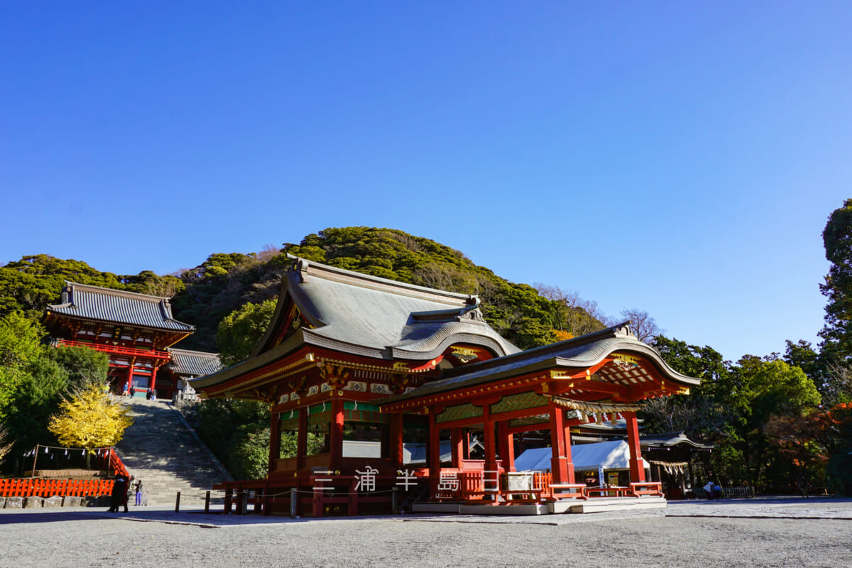 鶴岡八幡宮・本宮と舞殿（撮影日：2023.12.08）