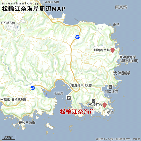 松輪江奈海岸周辺マップ