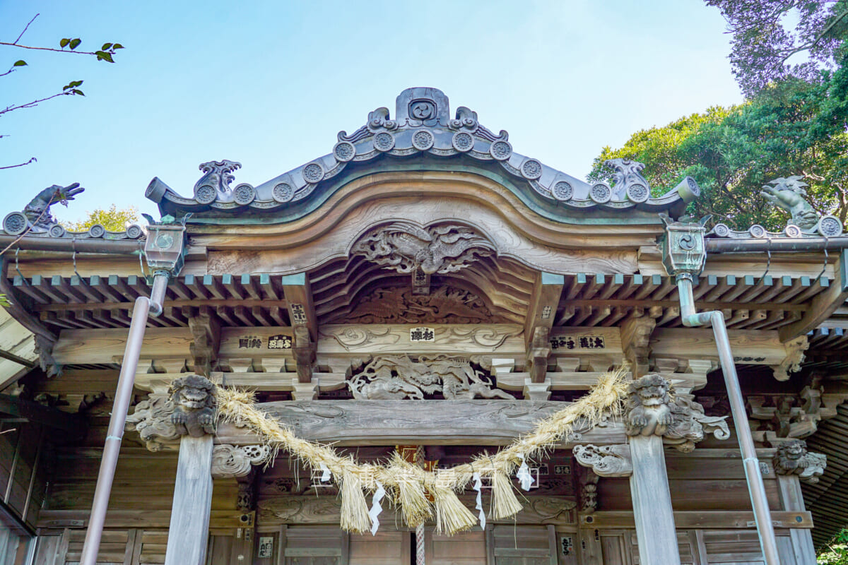 長井熊野神社・社殿の彫刻（撮影日：2024.09.26）