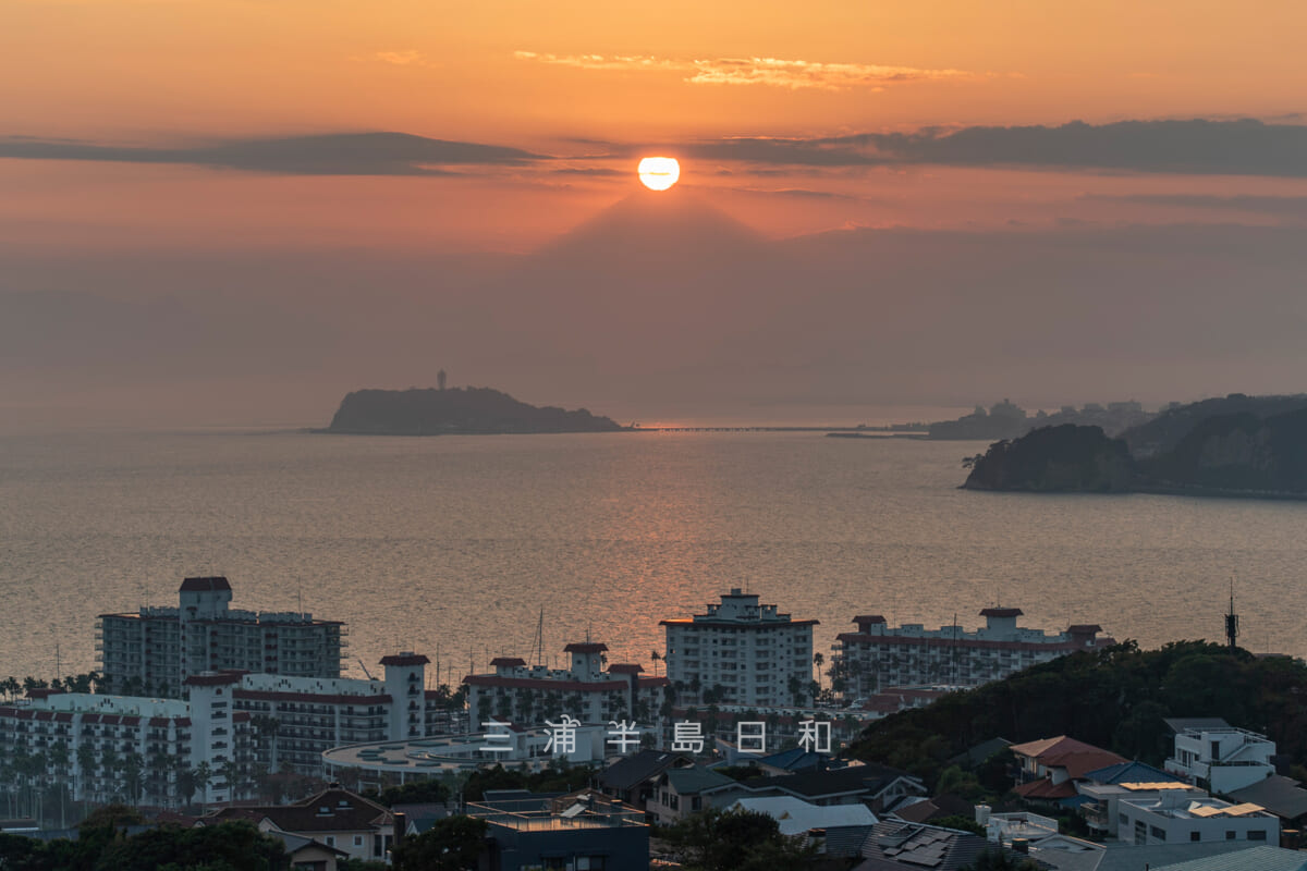 披露山公園・秋のダイヤモンド富士の夕日（山頂のみ）（撮影日：2024.09.06）