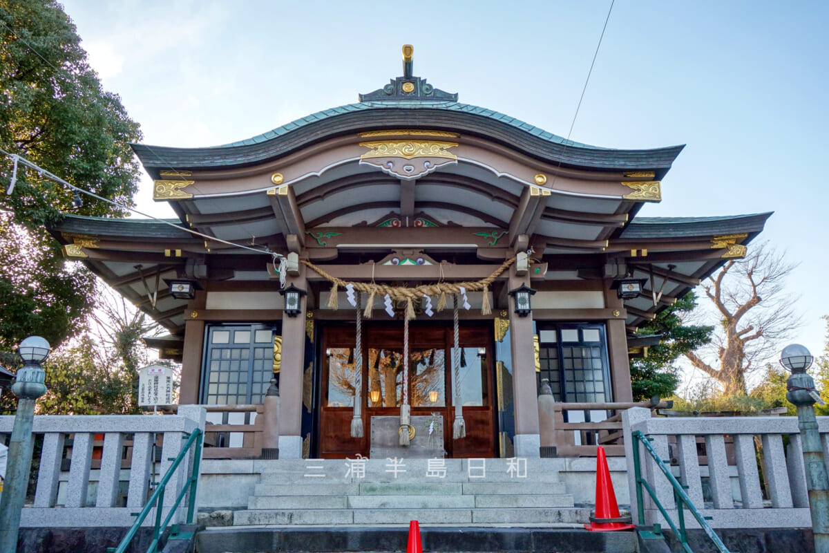 若宮神社（久比里）・石段より社殿を見上げる（撮影日：2025.01.05）