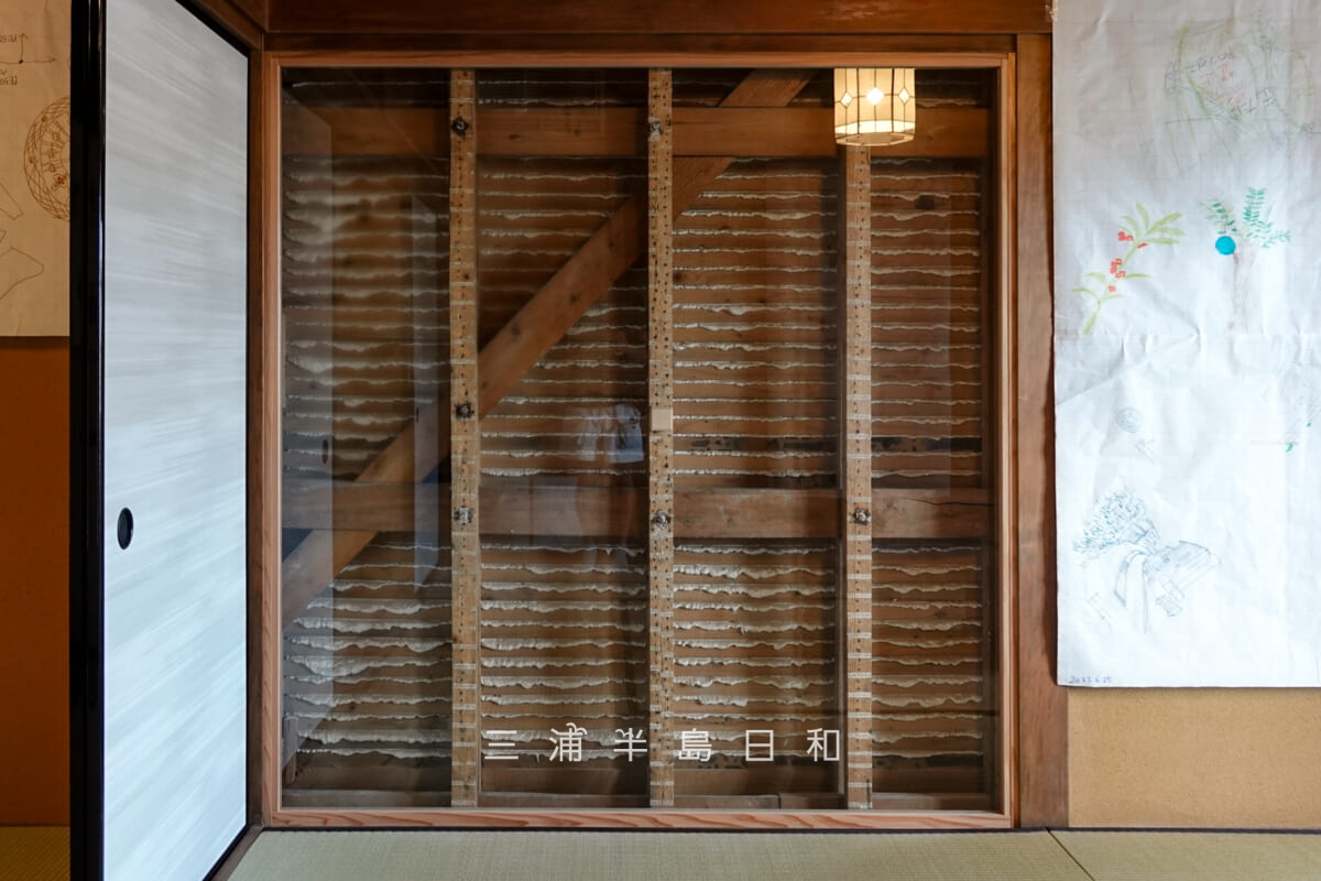 旧本多邸（旧本多家住宅主屋）・「久米式耐震木骨構造」が見られる2階客間（撮影日：2024.07.14）
