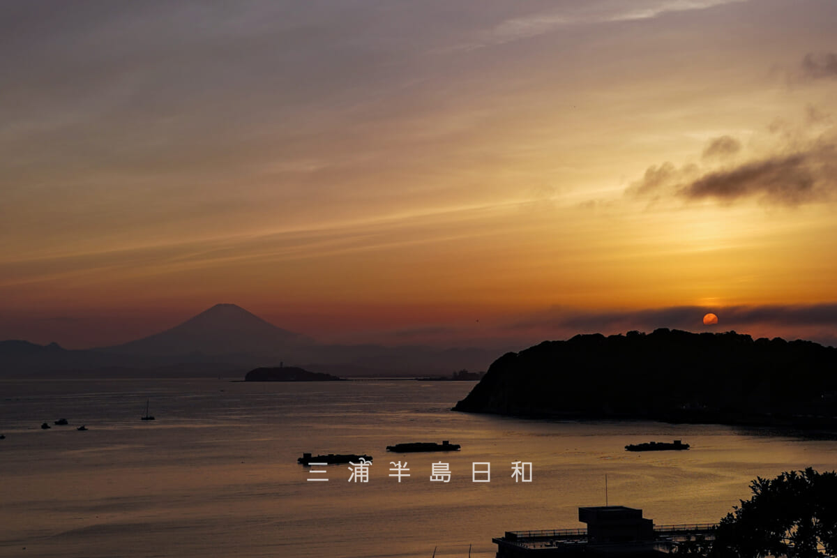 蘆花記念公園の高台より夕日を望む（撮影日：2025.05.22）