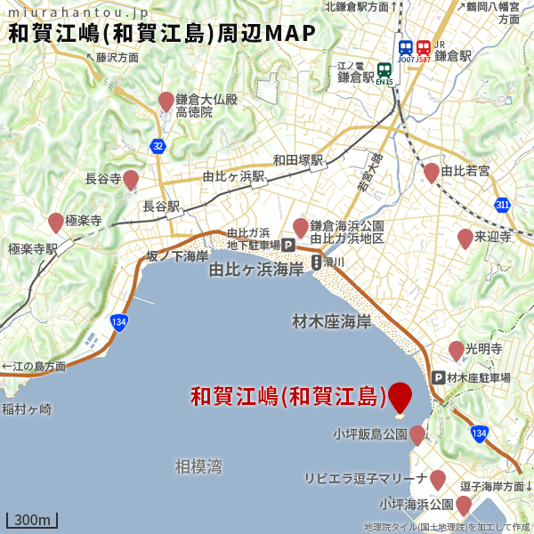 鎌倉逗子-和賀江嶋周辺マップ