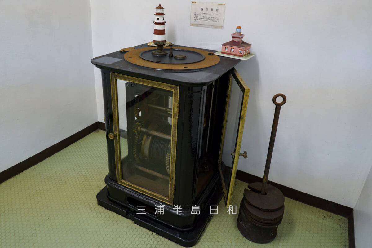 城ヶ島灯台・昭和41年まで使用されていた巻揚装置（撮影日：2025.09.20）