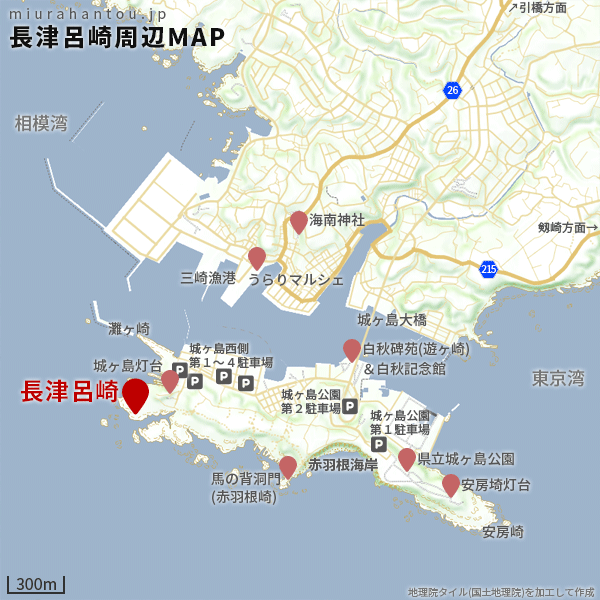 城ヶ島-長津呂崎マップ