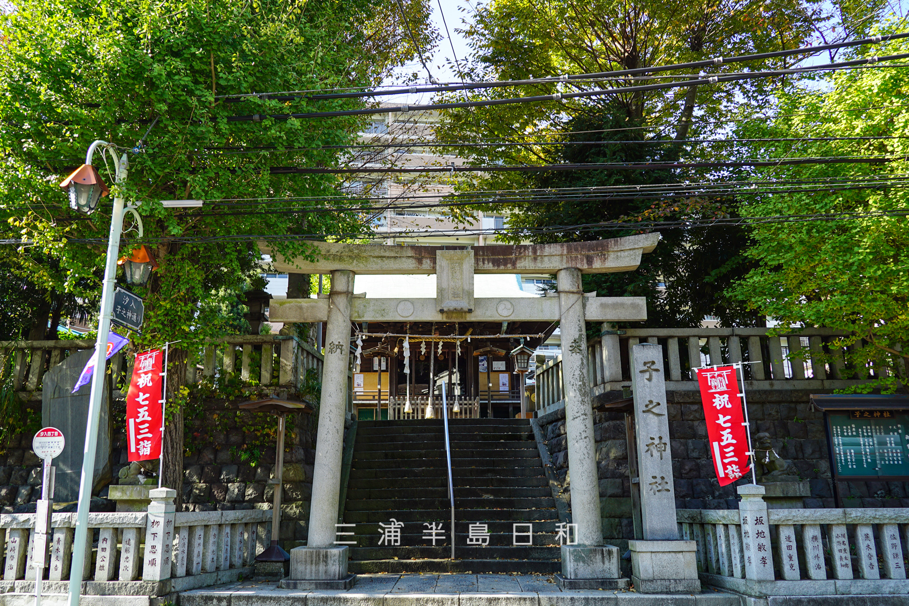 子之神社（汐入町）・鳥居（撮影日：2020.11.13）
