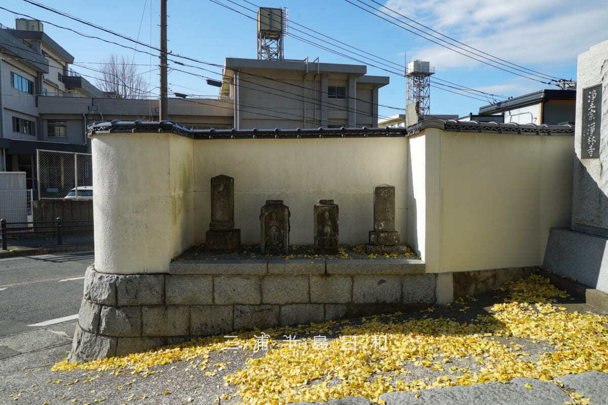 浄林寺・山門左手の庚申塔群（撮影日：2025.12.18）