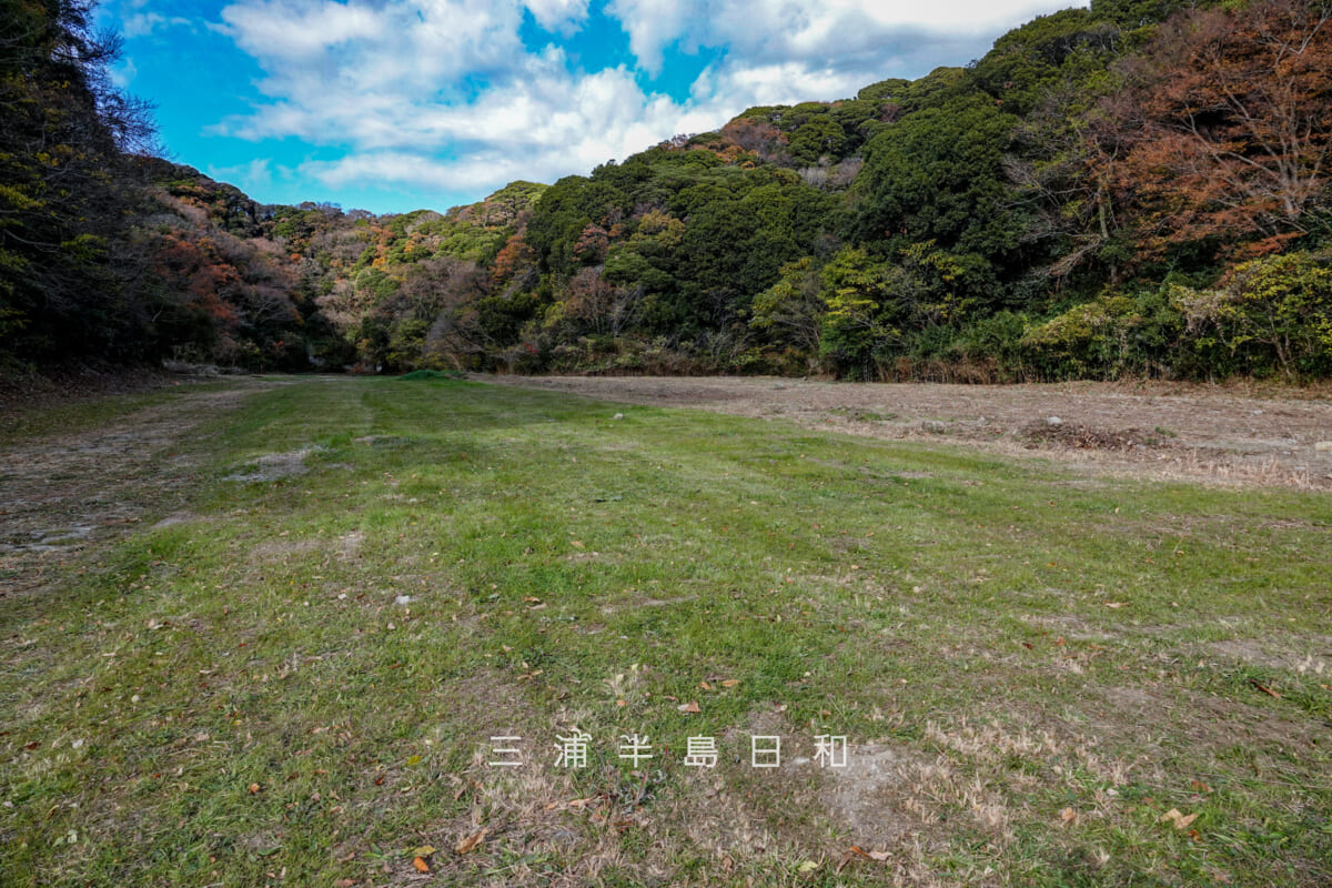 円通寺跡・深谷やぐら群（海上自衛隊大矢部弾庫跡）・南北に奥行きのある谷戸（撮影日：2025.12.12）