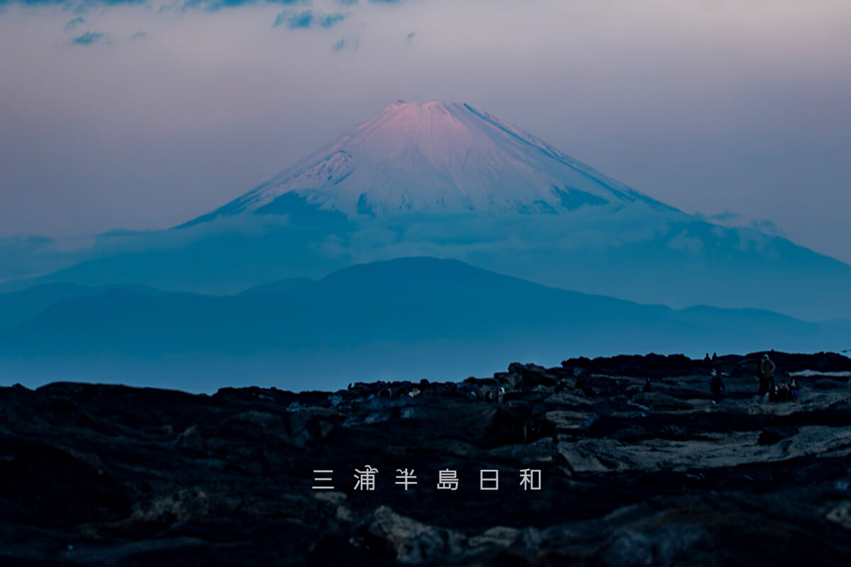 城ヶ島より初日の出に染まる富士山を望む(撮影日:2026.01.01)