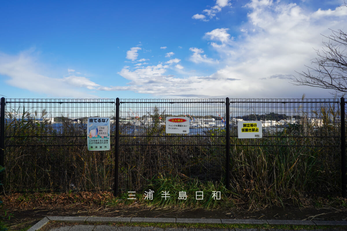 安針台公園・展望台前方のフェンス(撮影日:2025.12.26)