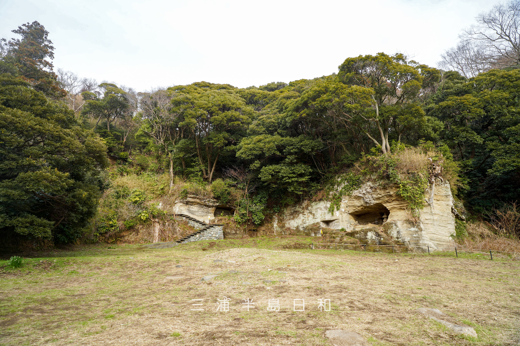 大町釈迦堂口遺跡・谷戸最奥に広がる平場（南側より望む）（撮影日：2026.02.27）